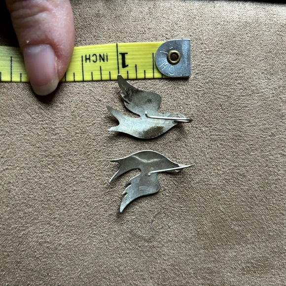 Vintage Sterling Silver Bird Earrings - Picture 2 of 4